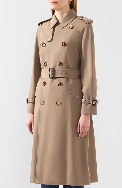 Тренч из смеси шерсти и хлопка CELINE бежевого цвета по цене 330000 руб., арт. 2M015984C, фото 3 Тренч из смеси шерсти и хлопка CELINE, арт. 2M015984C, фото 3