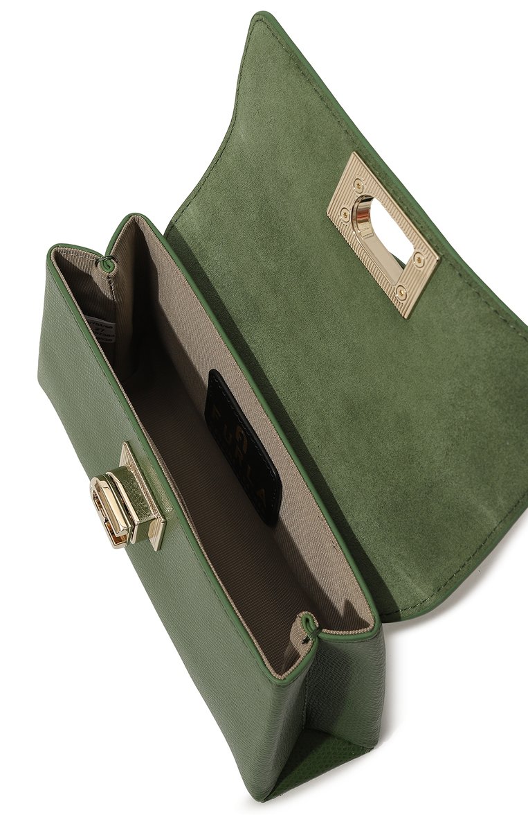Женская сумка furla 1927 mini FURLA темно-зеленого цвета, арт. WE00423/ARE000 | Фото 5 (Ремень/цепочка: На ремешке; Размер: mini; Материал: Натуральная кожа)