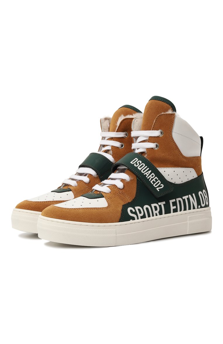 Высокие кеды из кожи DSQUARED2, арт. 75524/36-40, фото 1