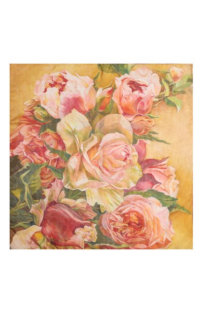 Шелковый платок розы GOURJI разноцветного цвета по цене 14990 руб., арт. T23ROSE7R/1, фото 5 Шелковый платок розы GOURJI, арт. T23ROSE7R/1, фото 5