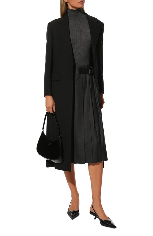 Шерстяная юбка Prada P122UE-11BA-F0308-221 Серый  P122UE-11BA-F0308-221 Фото 2