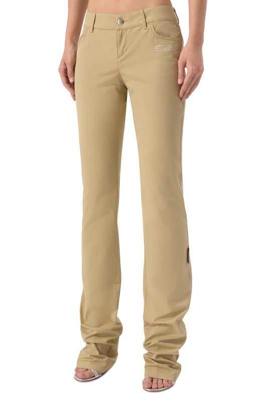 Хлопковые брюки Off-White 0WCA18FS25FAB0026100 Бежевый  0WCA18FS25FAB0026100 Фото 3
