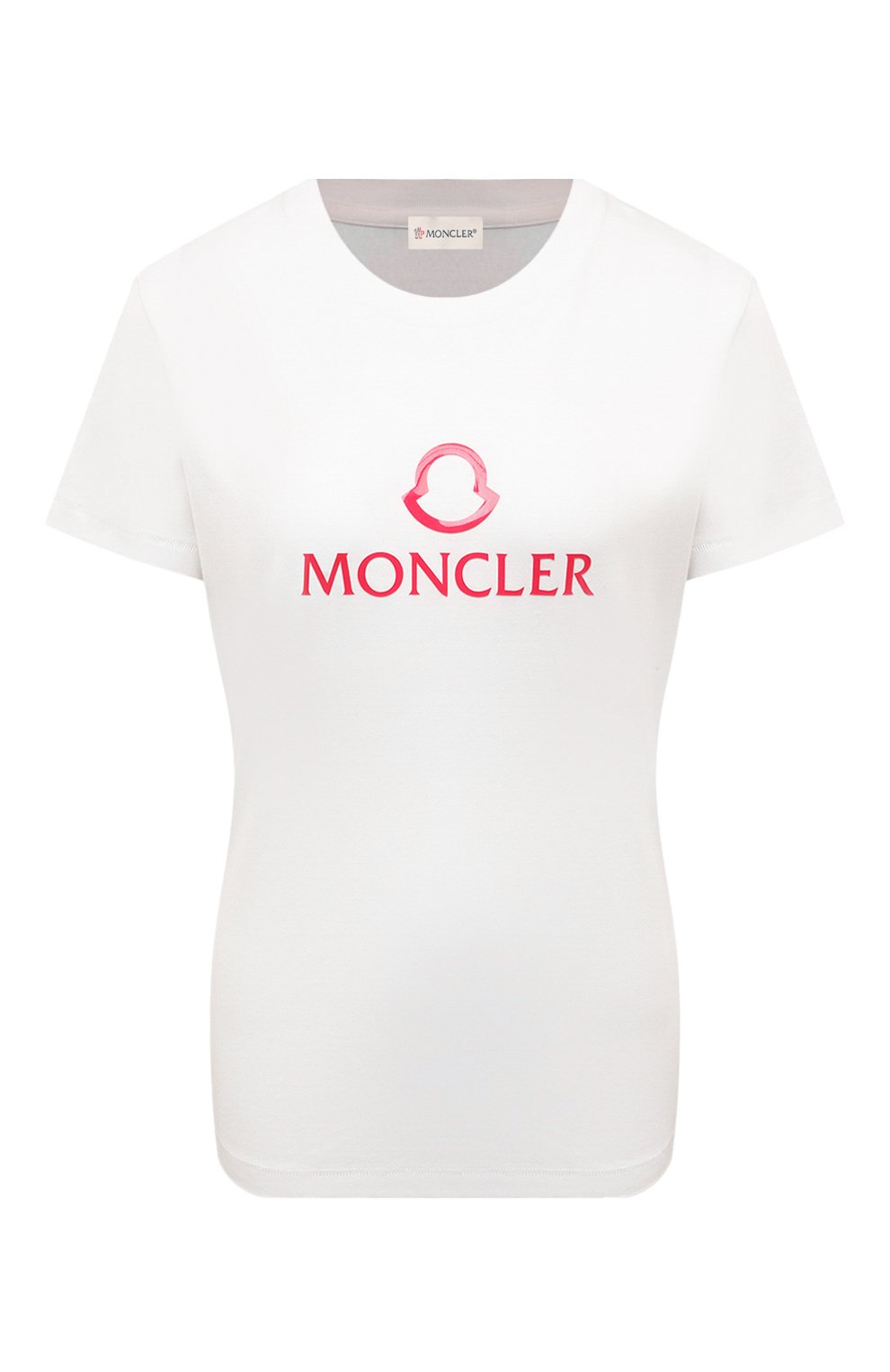 Хлопковая футболка MONCLER белого цвета по цене 29950 руб., арт. 8C000-06-809CR, фото 1 Хлопковая футболка MONCLER, арт. 8C000-06-809CR, фото 1