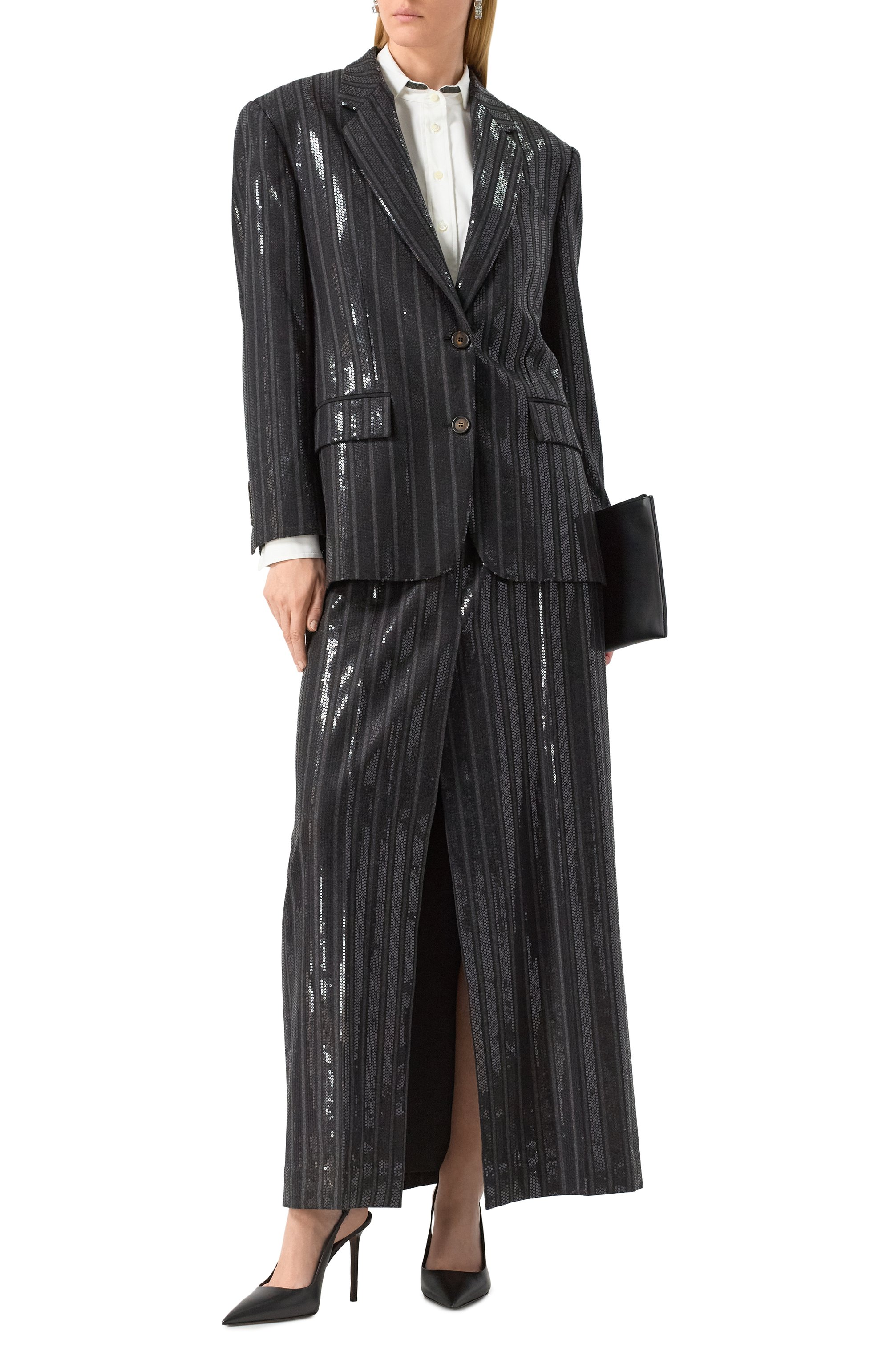 Шерстяная юбка с отделкой пайетками BRUNELLO CUCINELLI, арт. MB009G3698, фото 2