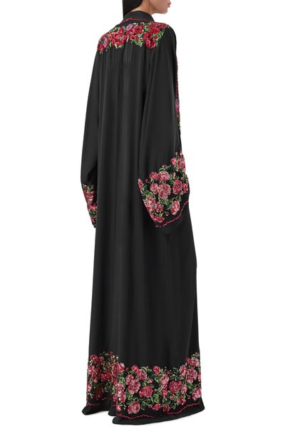 Шелковая абайя с цветочной вышивкой пайетками DOLCE & GABBANA, арт. 0102/F63R5Z/FUABF, фото 3