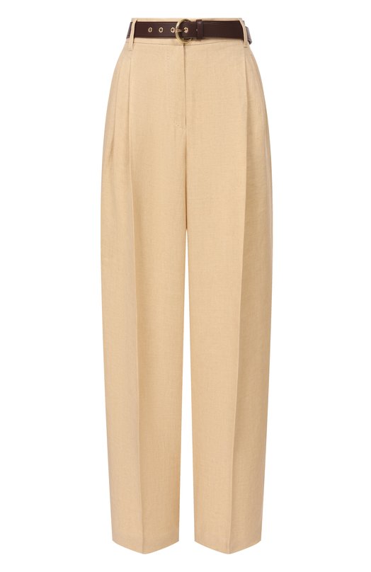 Льняные брюки Max Mara Studio MSTSUMER0 Бежевый MSTSUMER0