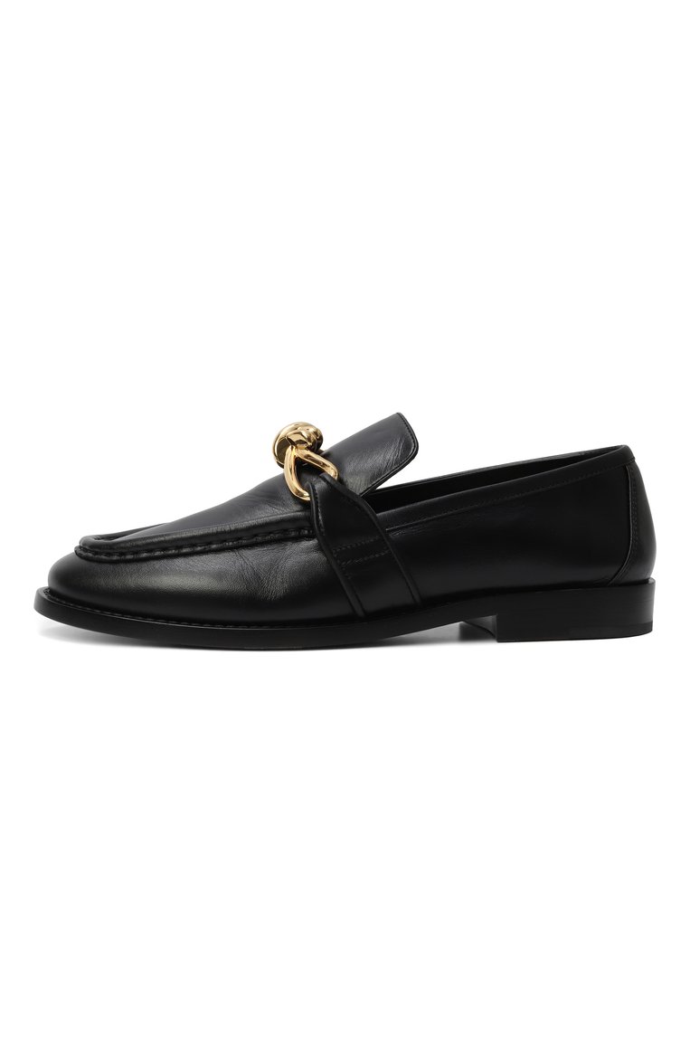 Женские кожаные лоферы astaire BOTTEGA VENETA черного цвета, арт. 796697 V4R30 | Фото 4 (Подошва: Плоская; Материал внешний: Натуральная кожа; Автоматизация состава: Проставлено; Автоматизация ТО: Проставлено; Каблук высота: Низкий)