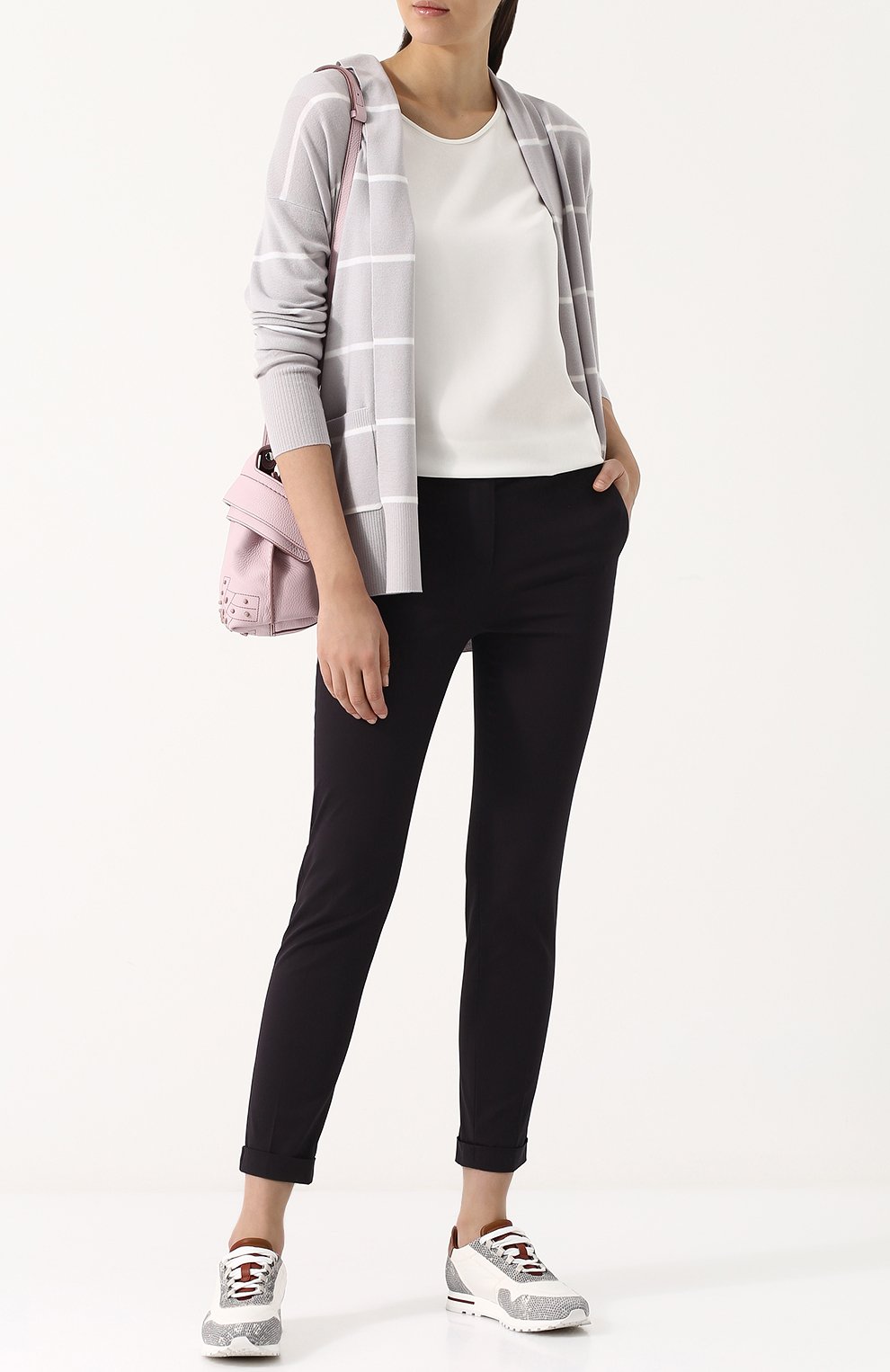 Укороченные однотонные брюки из хлопка LORO PIANA, арт. FAI1447, фото 2