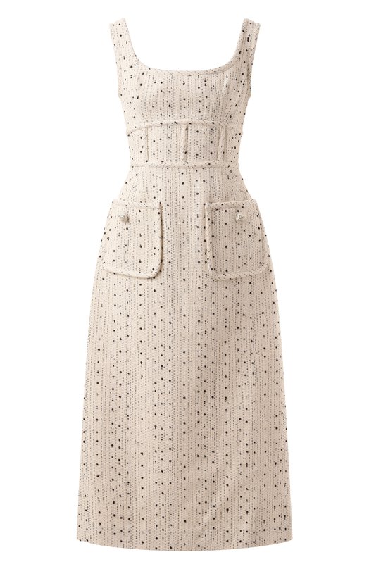 Твидовое платье Elie Saab D0467 Кремовый D0467