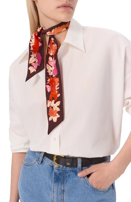 Шелковый шарф-твилли Petitjean Paris 7L8 Бордовый  7L8 Фото 2