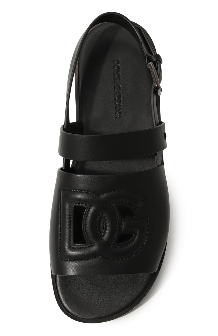 Мужские кожаные сандалии DOLCE & GABBANA черного цвета, арт. A80433/A0602 | Фото 6 (Нос: Не проставлено; Материал внутренний: Натуральная кожа; Материал внешний: Натуральная кожа)