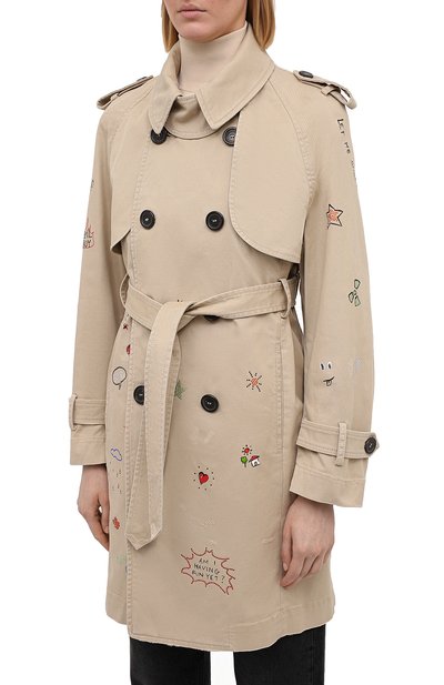 Хлопковый тренч DSQUARED2 бежевого цвета по цене 121500 руб., арт. S75AH0087/S39021, фото 3 Хлопковый тренч DSQUARED2, арт. S75AH0087/S39021, фото 3
