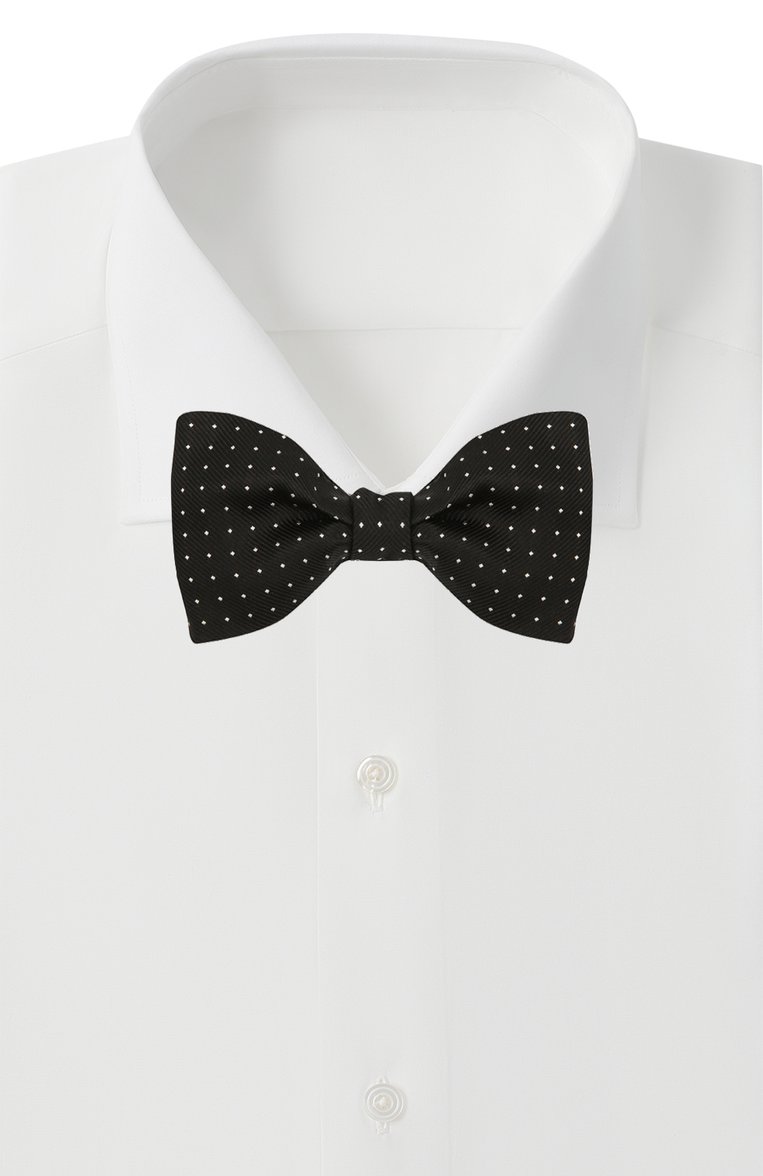 Мужской шелковый галстук-бабочка LANVIN черного цвета, арт. 1309/B0W TIE | Фото 2 (Материал: Текстиль, Шелк; Статус проверки: Проверено, Проверена категория; Нос: Не проставлено)
