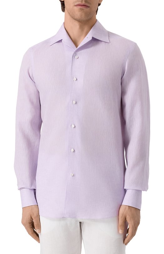 Льняная рубашка MVST M0RBIDA/R0BERT0/R0UND/F3411308-LINEN Сиреневый  M0RBIDA/R0BERT0/R0UND/F3411308-LINEN Фото 3
