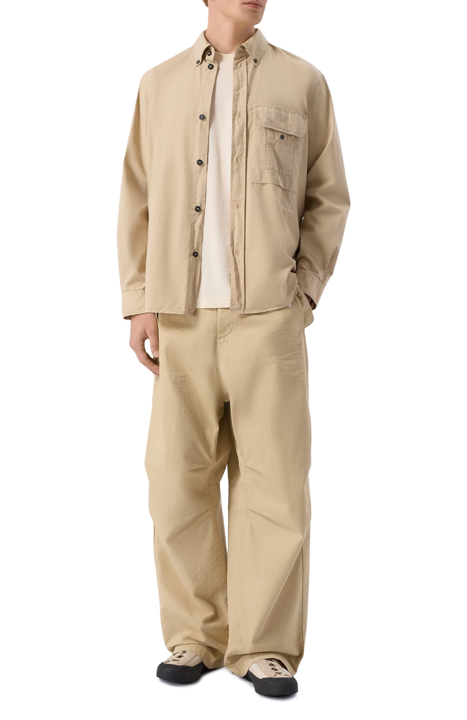 Текстильные кеды STONE ISLAND кремового цвета по цене 45450 руб., арт. L1SFWS100010/S0448, фото 2 Текстильные кеды STONE ISLAND, арт. L1SFWS100010/S0448, фото 2