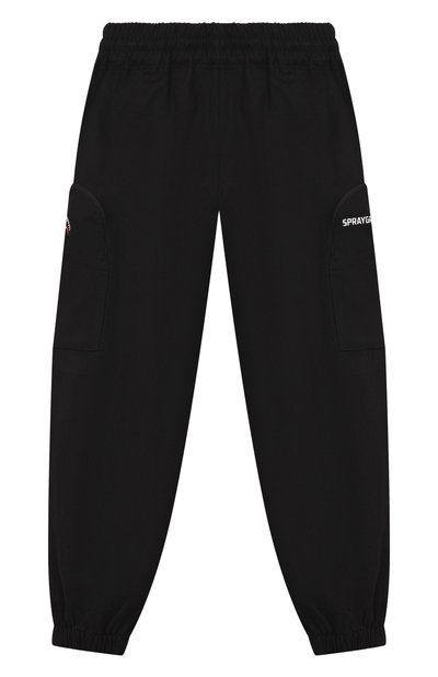 Хлопковые джоггеры SPRAYGROUND, арт. SPY1392/BEAR IN THE P0CKET C0TT0N BLACK PANTS