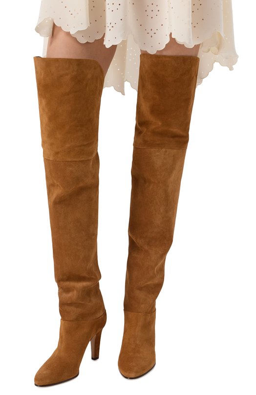 Замшевые ботфорты Eve Chloé CH25W03PRY Коричневый  CH25W03PRY Фото 2