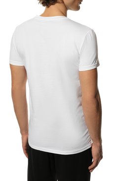 Мужская хлопковая футболка EMPORIO ARMANI белого цвета, арт. 111035/CC729 | Фото 4 (Материал внешний: Хлопок; Рукава: Короткие; Длина (для топов): Стандартные; Мужское Кросс-КТ: Футболка-белье; Кросс-КТ: домашняя одежда; Статус проверки: Проверена категория; Материал сплава: Проставлено; Драгоценные камни: Проставлено)