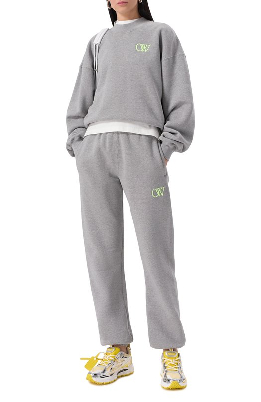 Хлопковый свитшот Off-White 0WBA075S25FLE004 Серый  0WBA075S25FLE004 Фото 2