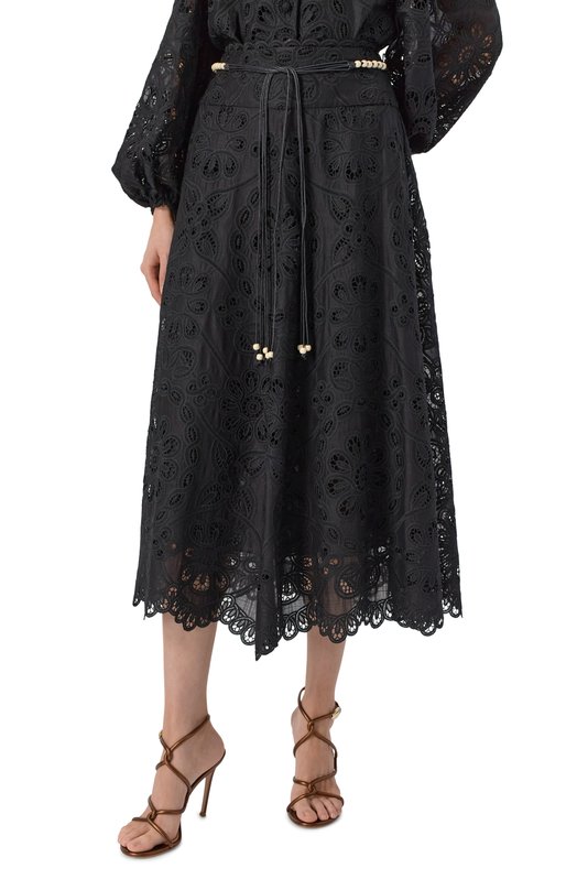 Хлопковая юбка Zimmermann 4248SSS251 Чёрный  4248SSS251 Фото 3