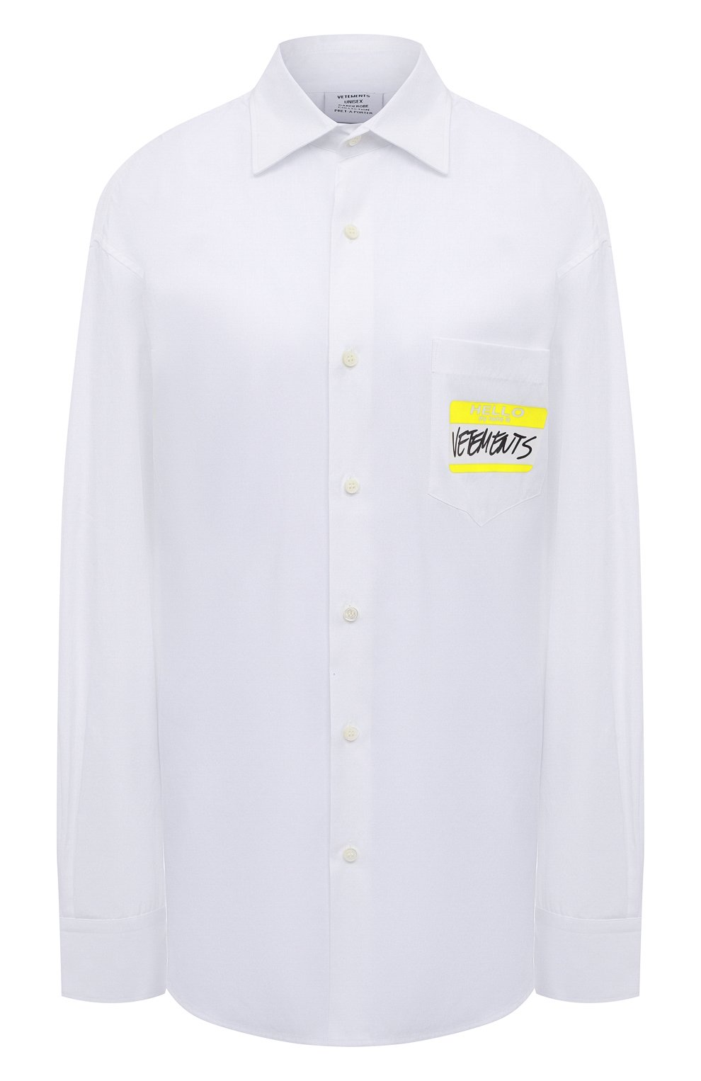 Хлопковая рубашка VETEMENTS, арт. UA53SH500W 1001/W, фото 1