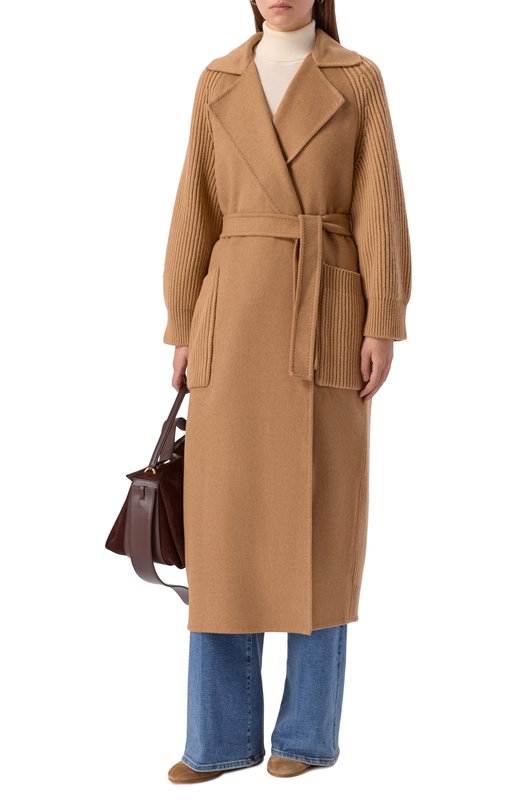 Шерстяное пальто Max Mara BERARD1234 Бежевый  BERARD1234 Фото 2