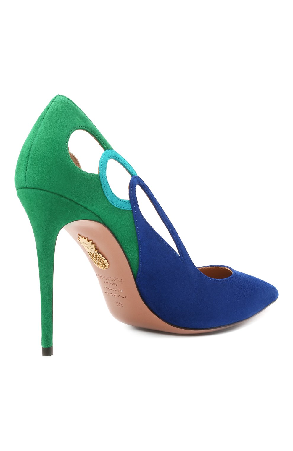 Замшевые туфли fenix pump 105 AQUAZZURA, арт. FEXHIGP0-SUE-LBE, фото 4