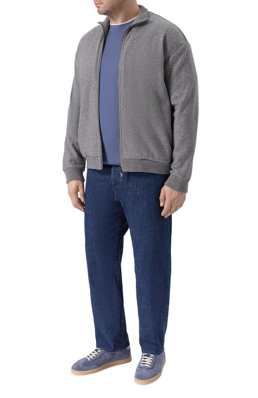 Хлопковая футболка Brunello Cucinelli M0B137427 Голубой  M0B137427 Фото 2