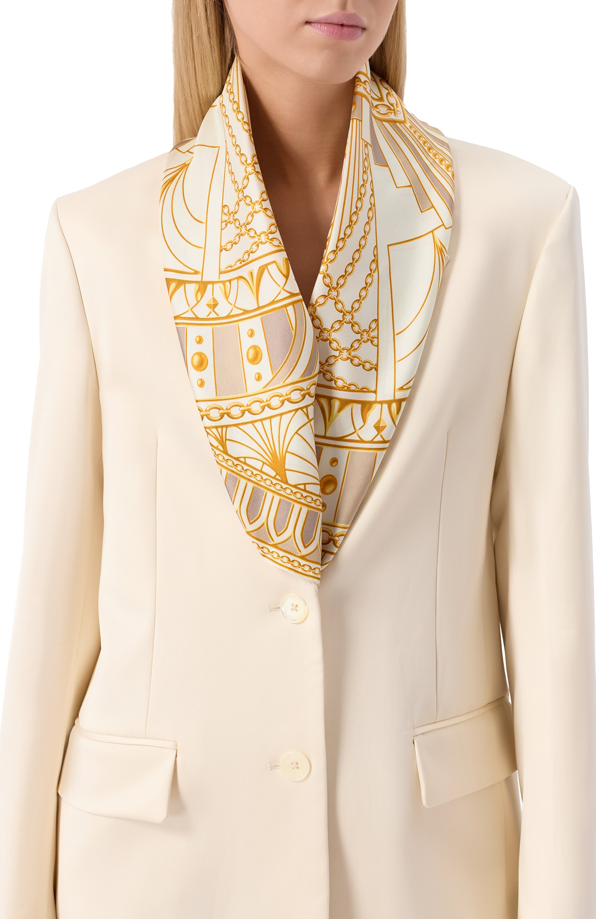 Шелковый платок LEFFERS бежевого цвета по цене 19700 руб., арт. 41.42.3.4.03, фото 2 Шелковый платок LEFFERS, арт. 41.42.3.4.03, фото 2