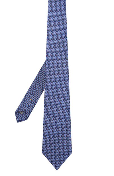 Шелковый галстук CANALI синего цвета по цене 16050 руб., арт. 18/HS03446, фото 3 Шелковый галстук CANALI, арт. 18/HS03446, фото 3