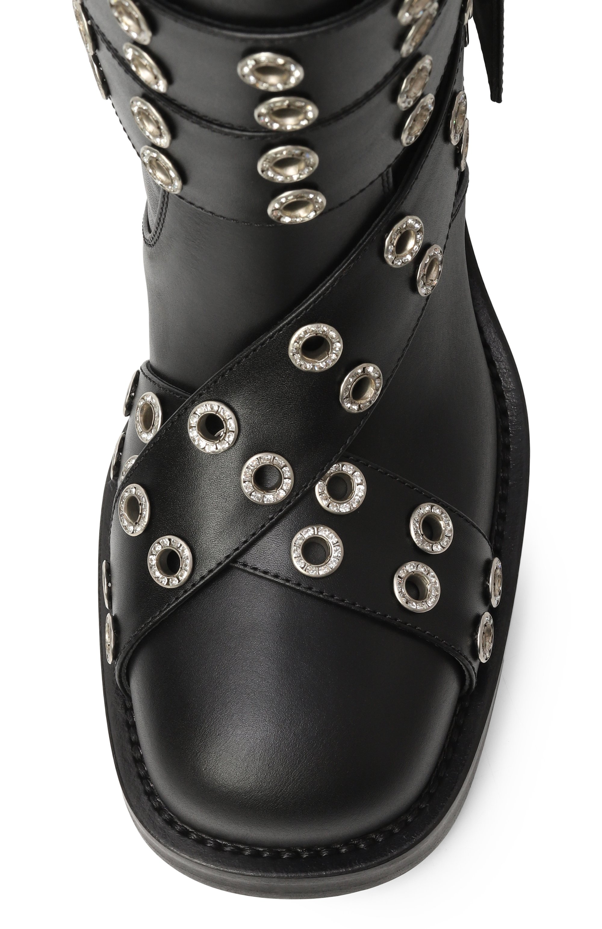 Кожаные сапоги buckle belt 50 MACH & MACH черного цвета по цене 158500 руб., арт. FW25-S0977-50-VCL-BLK, фото 6 Кожаные сапоги buckle belt 50 MACH & MACH, арт. FW25-S0977-50-VCL-BLK, фото 6