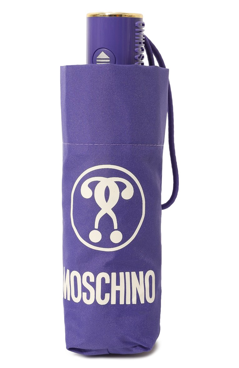 Женский складной зонт MOSCHINO фиолетового цвета, арт. 8765-C0MPACT | Фото 5 (Материал: Текстиль, Синтетический материал, Металл; Нос: Не проставлено)