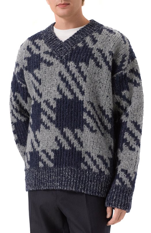 Шерстяной свитер Dries Van Noten 021238-2726-509 Синий  021238-2726-509 Фото 3