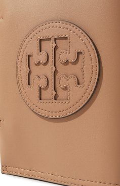 Женская сумка ella TORY BURCH темно-бежевого цвета, арт. 145613 | Фото 3 (Сумки-технические: Сумки top-handle; Материал сплава: Проставлено; Размер: mini; Ремень/цепочка: На ремешке; М�атериал: Текстиль, Экокожа; Драгоценные камни: Проставлено)