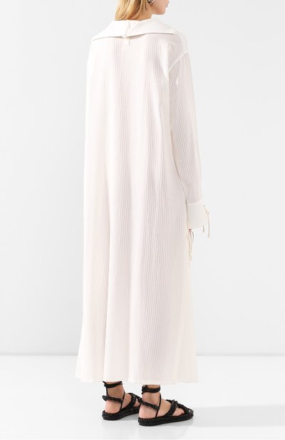 Платье из смеси вискозы и хлопка ANN DEMEULEMEESTER бежевого цвета по цене 106500 руб., арт. 2001-2216-P-156-005, фото 4 Платье из смеси вискозы и хлопка ANN DEMEULEMEESTER, арт. 2001-2216-P-156-005, фото 4