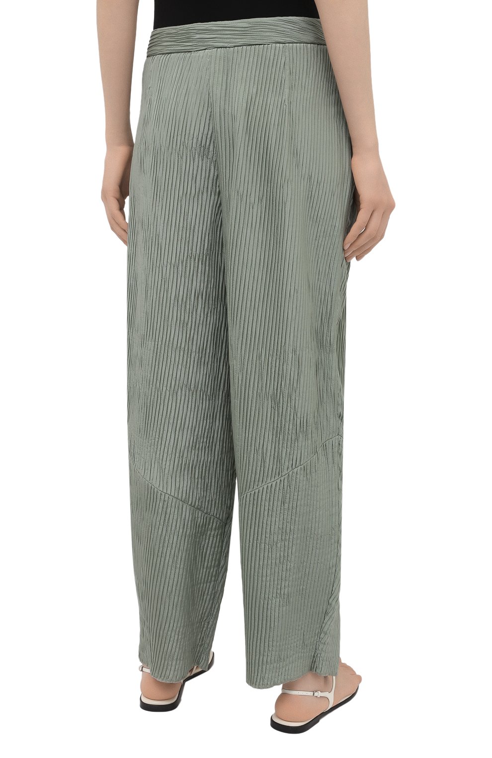 Шелковые брюки GIORGIO ARMANI светло-зеленого цвета по цене 131500 руб., арт. 1SHPP0G4/T029C, фото 4 Шелковые брюки GIORGIO ARMANI, арт. 1SHPP0G4/T029C, фото 4