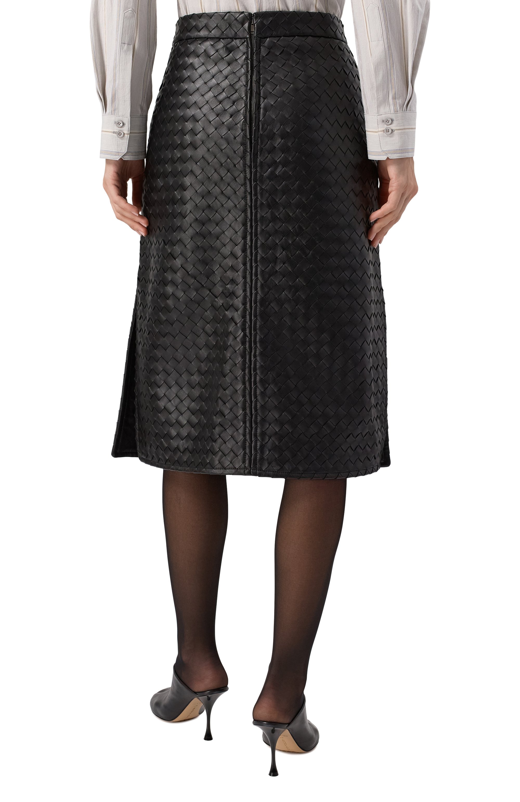 Кожаная юбка BOTTEGA VENETA, арт. 826521/V2JG0, фото 4