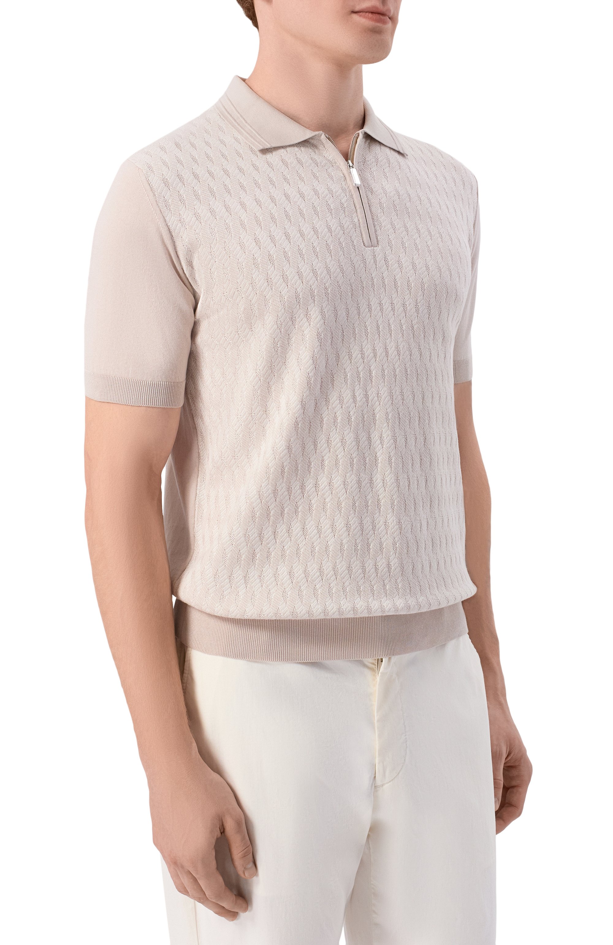 Поло из хлопка и шелка ANDREA CAMPAGNA, арт. SU26C0S310-01/C0S264, фото 3