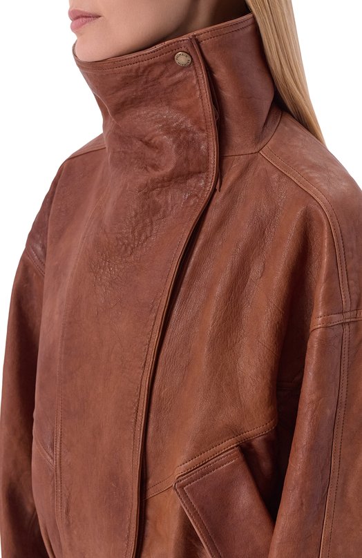 Кожаная куртка Balmain GF0TD230/LE37 Коричневый  GF0TD230/LE37 Фото 5