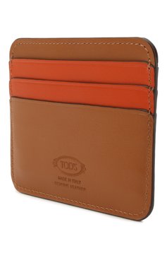 Женский кожаный футляр для кредитных карт TOD’S коричневого цвета, арт. XAWENBF1200PXP | Фото 2 (Материал: Натуральная кожа; Нос: Не проставлено; Материал сплава: Проставлено)