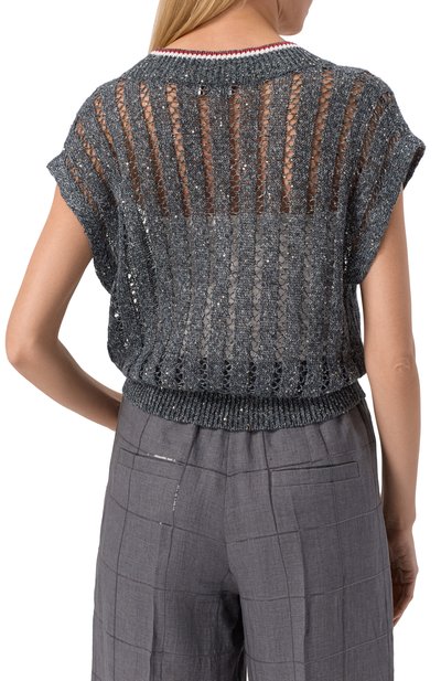 Льняной жилет BRUNELLO CUCINELLI, арт. MC0559412, фото 4