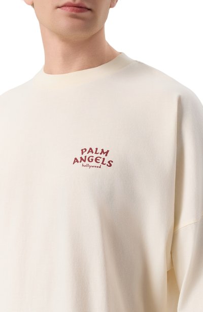 Хлопковая футболка PALM ANGELS кремового цвета по цене 33950 руб., арт. PAMAA005JR003, фото 5 Хлопковая футболка PALM ANGELS, арт. PAMAA005JR003, фото 5