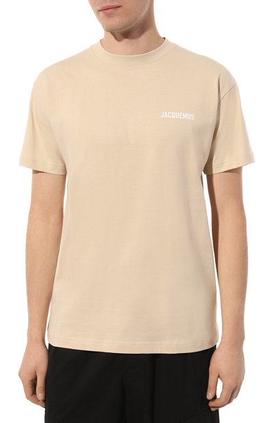 Хлопковая футболка JACQUEMUS бежевого цвета по цене 11350 руб., арт. 21H/216JS207-2480, фото 3 Хлопковая футболка JACQUEMUS, арт. 21H/216JS207-2480, фото 3