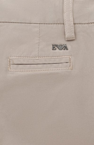 Хлопковые брюки EMPORIO ARMANI бежевого цвета по цене 18550 руб., арт. 8N4P60/4N6YZ, фото 3 Хлопковые брюки EMPORIO ARMANI, арт. 8N4P60/4N6YZ, фото 3