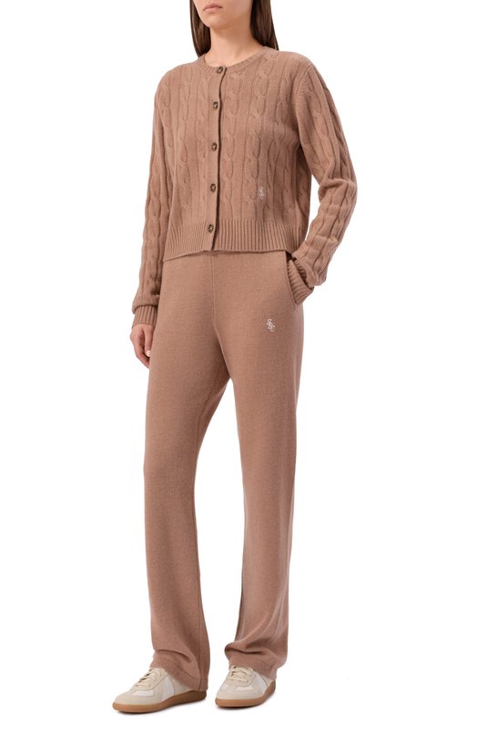 Кардиган из кашемира и шерсти Sporty and Rich CA00365302BE02 Бежевый  CA00365302BE02 Фото 2