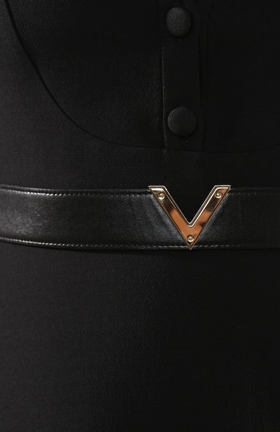 Платье из смеси шерсти и шелка VALENTINO черного цвета по цене 299500 руб., арт. RB3VAKY61CF, фото 5 Платье из смеси шерсти и шелка VALENTINO, арт. RB3VAKY61CF, фото 5