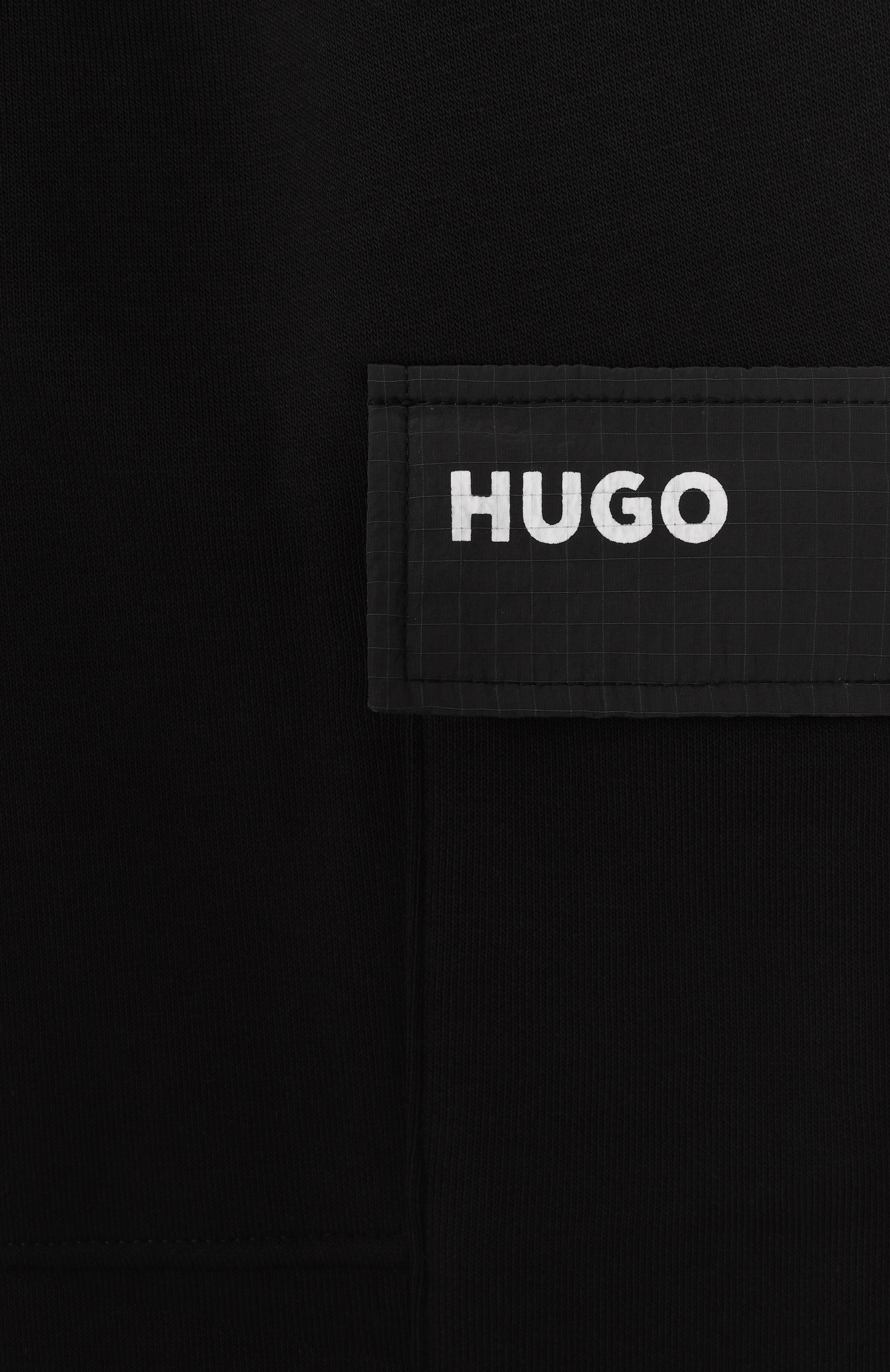 Хлопковые джоггеры HUGO черного цвета по цене 15300 руб., арт. G00477, фото 3 Хлопковые джоггеры HUGO, арт. G00477, фото 3