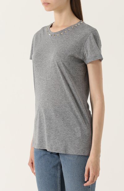 Футболка прямого кроя с шипами VALENTINO, арт. NB3MG03A/2QK, фото 3