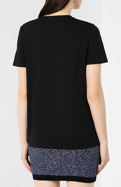 Хлопковая футболка BALMAIN черного цвета по цене 35250 руб., арт. SF11364/I193, фото 4 Хлопковая футболка BALMAIN, арт. SF11364/I193, фото 4