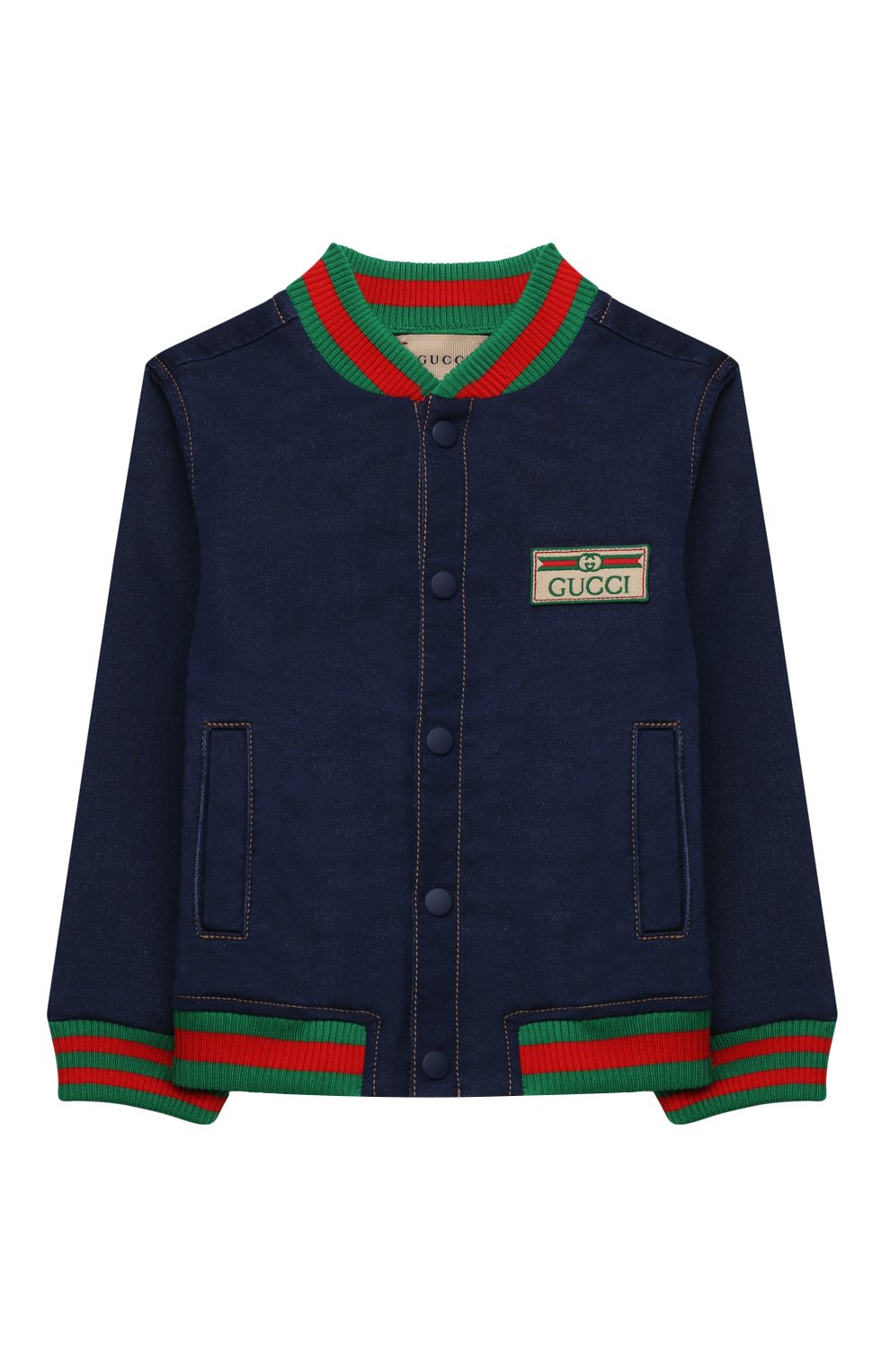 Хлопковый бомбер GUCCI синего цвета по цене 42900 руб., арт. 547186/XJCR3, фото 1 Хлопковый бомбер GUCCI, арт. 547186/XJCR3, фото 1